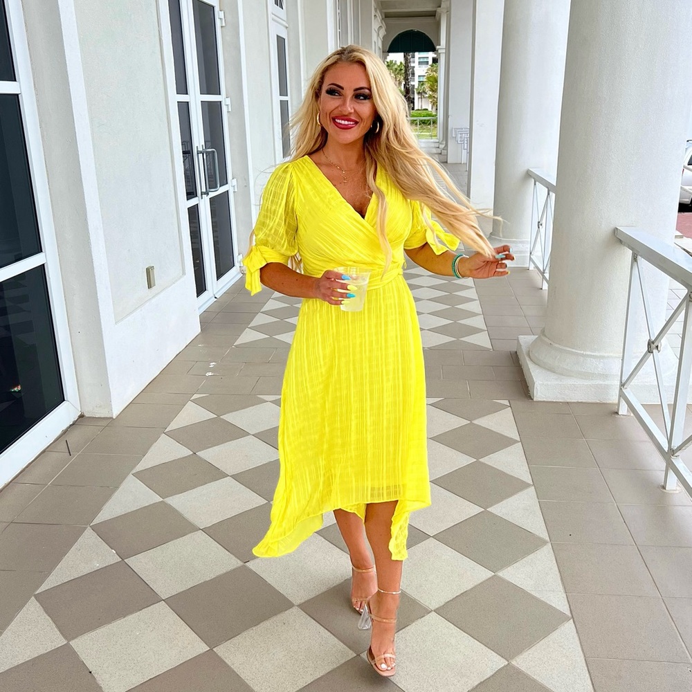 Bright Yellow midi dress